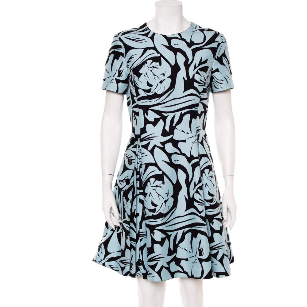 Dior Blue and Black Floral Mini Dress